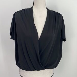 UEC Marciano faux wrap black blouse XS